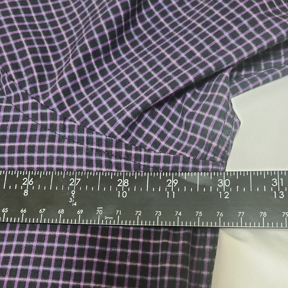 Christian Aujard Paris Purple Checkered Long Sleeve Button Down Men's Size 2XLT - Picture 6 of 15